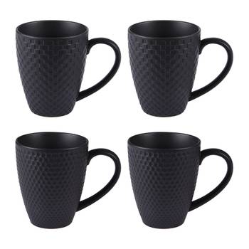 Coffret de 4 mugs Snow black mat