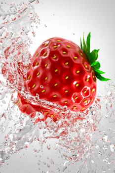 Tableau fraise et goutte d'eau