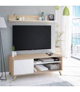 Meuble TV 2 niches et 1 porte