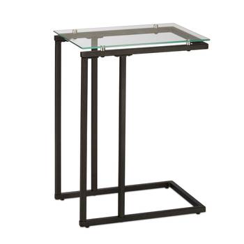 Beistelltisch U-Form aus Glas und Metall