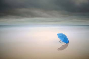 Tableau parapluie bleu