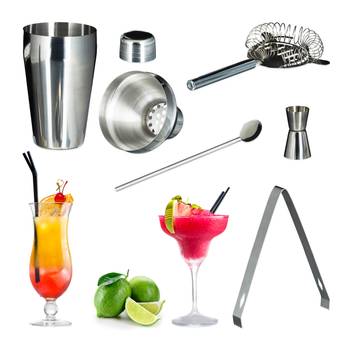 8 x Cocktailset Edelstahl 5-teilig