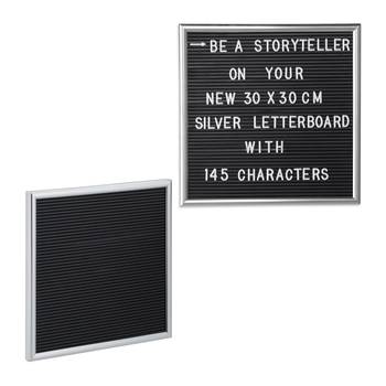 2 x Letterboard 30 x 30 cm silber