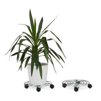 Lot de 2 porte plantes à roulettes