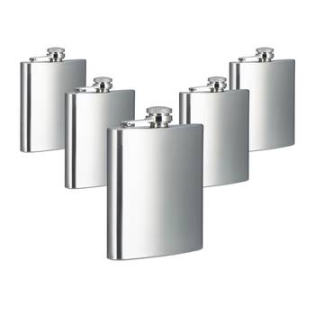 5 x Flachmann aus Edelstahl 200 ml