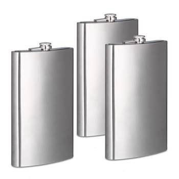 3x Heupfles rvs XXL 1,8 liter