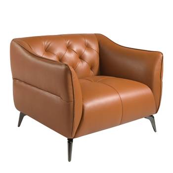Gepolsterter Sessel aus braunem Leder