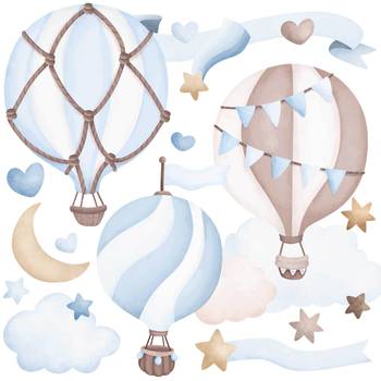 Sticker Luftballons in Wolken 18‑er Set