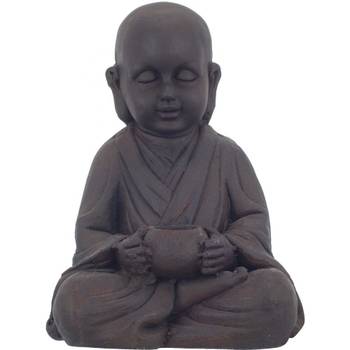 Bouddha en magnésie avec bougeoire intég
