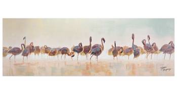 Acrylbild handgemalt Bad der Flamingos