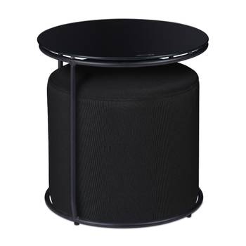 Table d'appoint avec tabouret noir