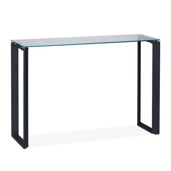 Table console avec plateau en verre