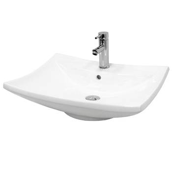 Waschbecken Eckigform 605x460x165mm Weiß