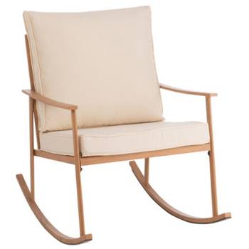 Rocking chair extérieur métal Bois clair