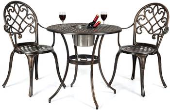 3tlg. Bistro-Set + abnehmbarem Eiskübel