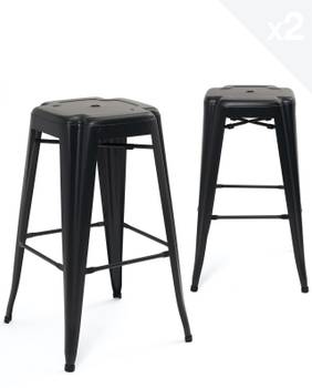 Tabouret industriel BOOKA (Lot de 2)