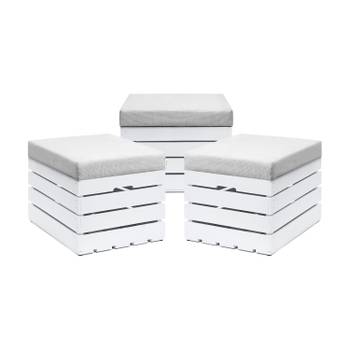 Sitzhocker mit Stauraum WHITE  3er Set