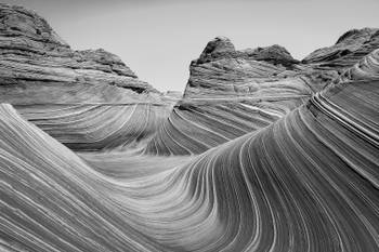 Tableau grand canyon noir et blanc
