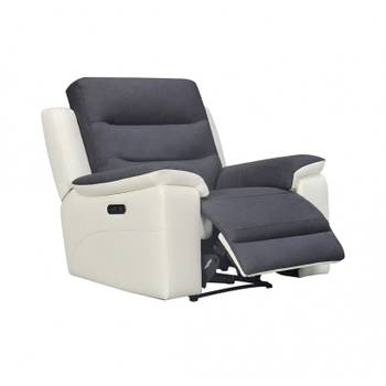 Fauteuil relax électrique gris blanc