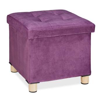 Tabouret de rangement en velours