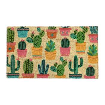 Paillasson coco motif cactus