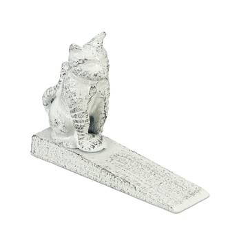 Butoir de porte motif chat antique blanc