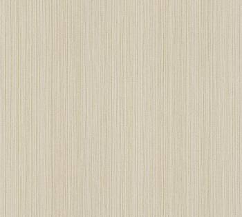 Streifentapete Uni Beige Gold Grau