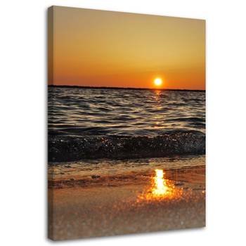 Leinwandbild Sonnenuntergang Strand Meer