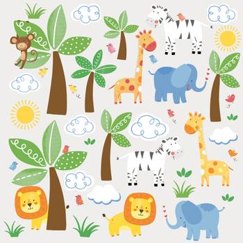 Stickers ANIMAUX DE LA JUNGLE