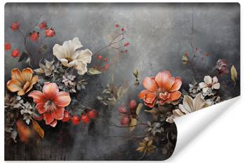 Fototapete BLUMEN Blätter 3D Vintage