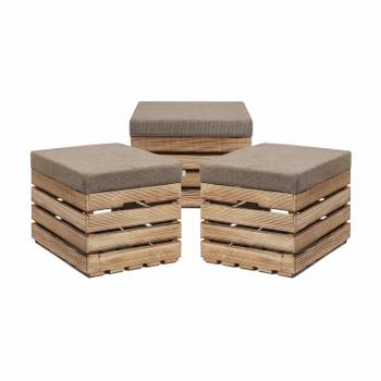 Sitzhocker mit Stauraum FLAME  3er Set