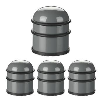 4 x Türstopper Edelstahl dunkelgrau