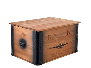 Truhe "Pearl Harbor" Holz Vintage