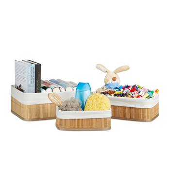 Boîte de rangement en bambou lot de 3