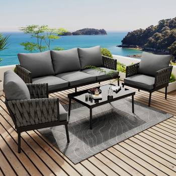 Garten-Lounge-Set 4-tlg Phanes Ⅳ