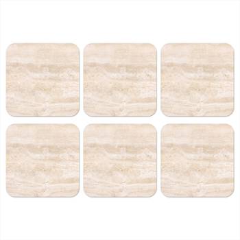 GLASUNTERSETZER Travertin 6er-Set