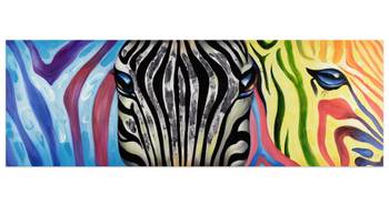 Acrylbild handgemalt Psychedelic Zebra