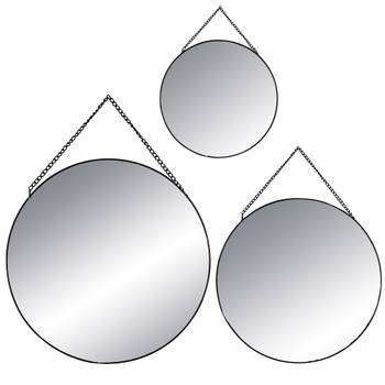 Set aus 3 runden Spiegeln