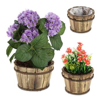 Lot de 3 pots de fleurs en bois