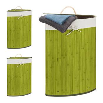 Lot de 3 paniers à linge bambou