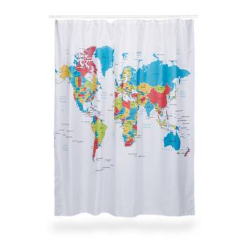 Rideau de douche carte du monde