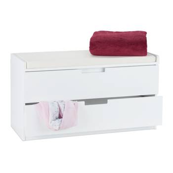 Banc-commode rembourré avec 2 tiroirs