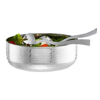 Saladier inox avec couverts à salade