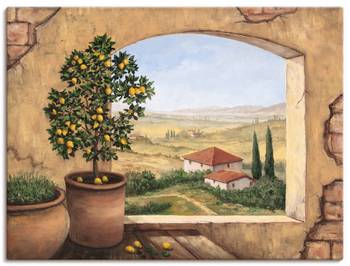 Leinwandbild Fenster in der Toskana