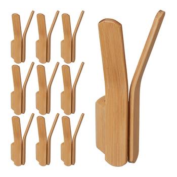 Lot de 10 crochets bois en bambou