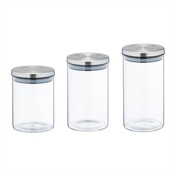 Lot de 3 bocaux en verre avec couvercle