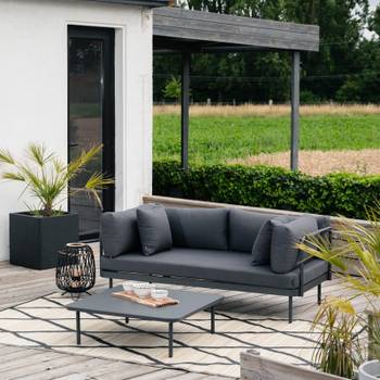 Salon de jardin modulable aluminium gris