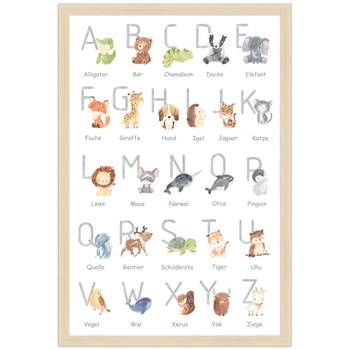 Alphabet deutsch gerahmtes Poster