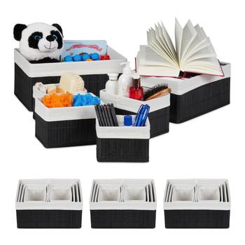 Lot de 24 paniers de rangement noir