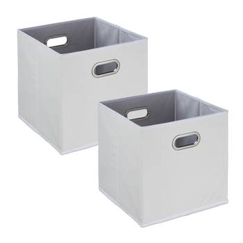 Lot de 2 boîtes de rangement blanches